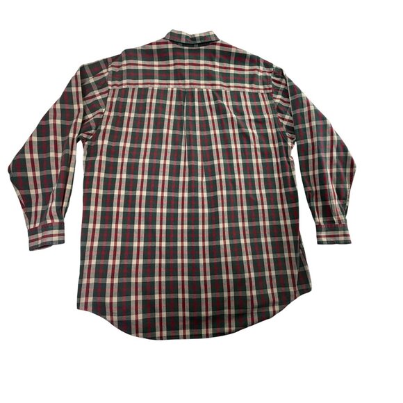 Abercrombie & Fitch Co. Men’s Red/Green Plaid Button-Up Long Sleeve Shirt Size M - Picture 2 of 8
